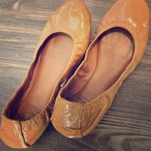 Tory Burch Tan Patent Leather Flats
